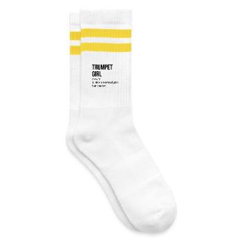 Trompete - Gestreifte Tennissocken - Weiß/Gelb - Rechts