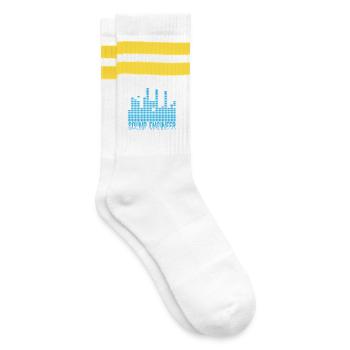 Conception d’ondes d’ingénieur du son - Chaussettes de tennis - blanc/jaune - Droite