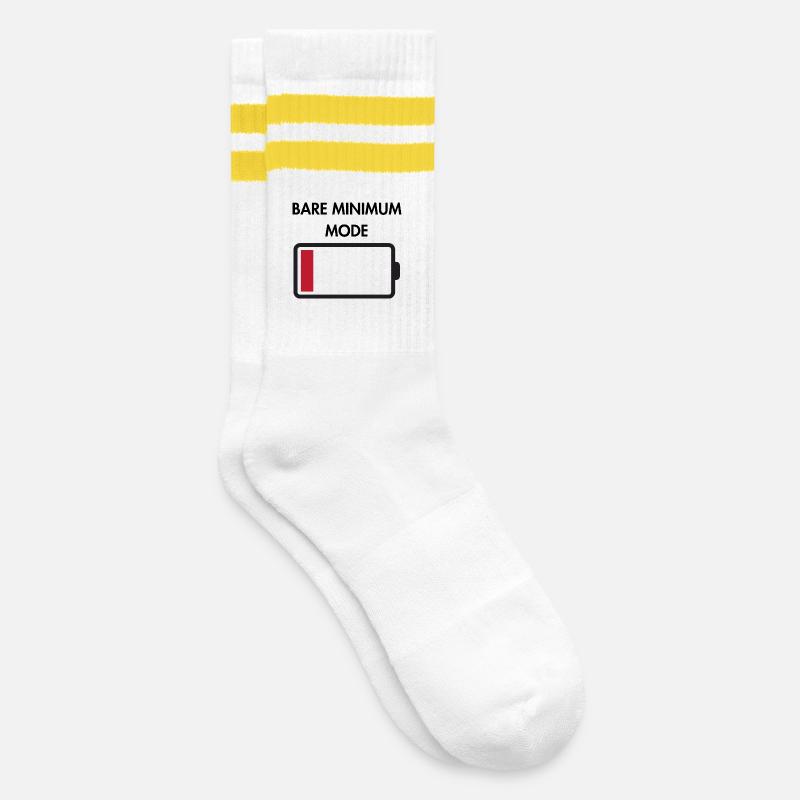 Bare minimum mode - Striped tennis socks - white/yellow