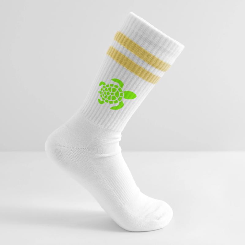 Turtle Logo Turtle Shell Pattern Icon Striped tennis socks