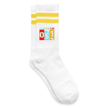 51 Retro Vintage 51 Birthday Design - Chaussettes de tennis - blanc/jaune - Droite