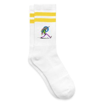 Licorne marcheuse - Chaussettes de tennis - blanc/jaune - Droite