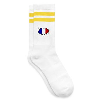 drapeau de la France - Chaussettes de tennis - blanc/jaune - Droite