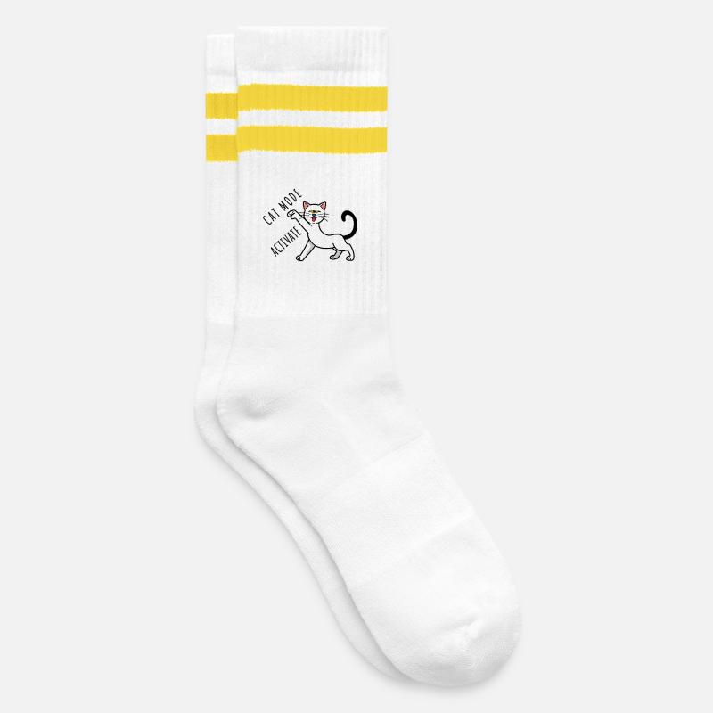 Activation du mode chat - Chaussettes de tennis - blanc/jaune