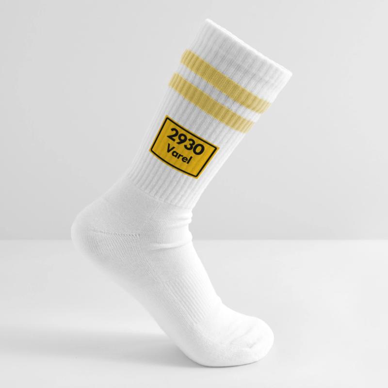 OLD POSTCODE POSTCODE RETRO 2930 VAREL MEER & MÜHLE Striped tennis socks