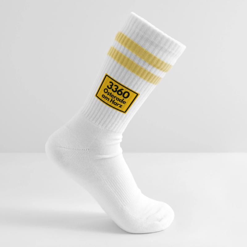 OLD POSTCODE POSTCODE RETRO 3360 OSTERODE HARZ Striped tennis socks