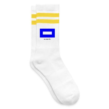Flag P Blue Peter - Ship Captain Sailing - Striped tennis socks - white/yellow - Right
