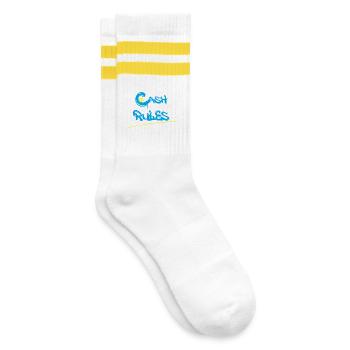 Money Rules Graffiti Lettering - Striped tennis socks - white/yellow - Right