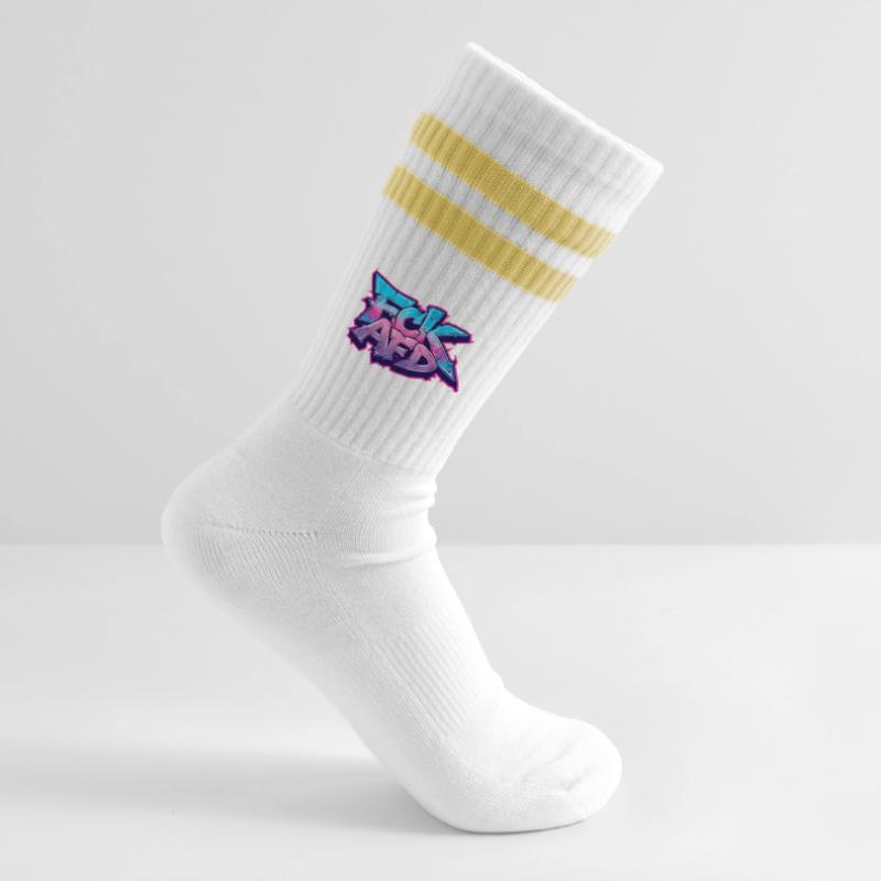 Graffiti Antifa Statement Gestreifte Tennissocken