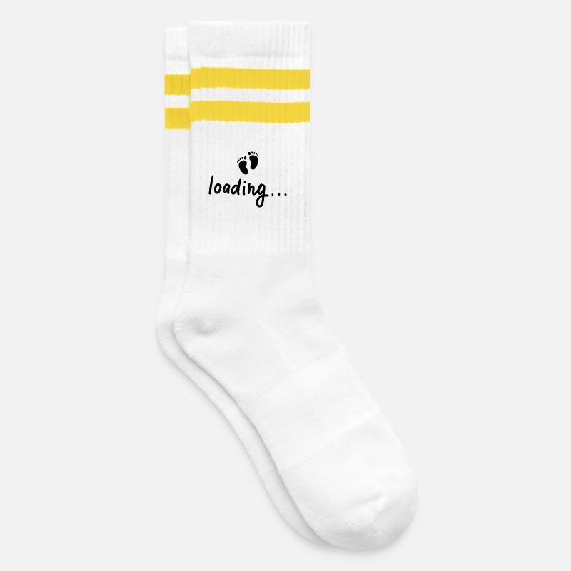 Loading - Striped tennis socks - white/yellow