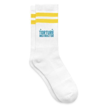 Instructeur personnel en torture – Physiothérapie - Chaussettes de tennis - blanc/jaune - Droite