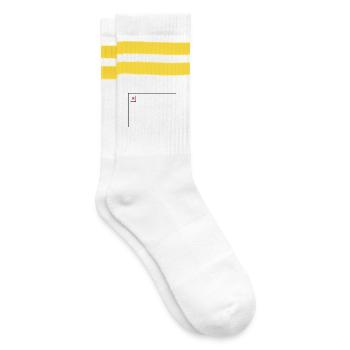 Missing Image – File Not Found Querformat - Gestreifte Tennissocken - Weiß/Gelb - Rechts