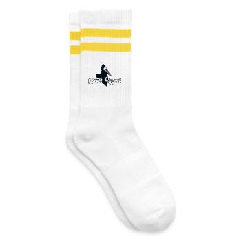 Bird Nerd Logo Tee - Striped tennis socks - white/yellow - Right