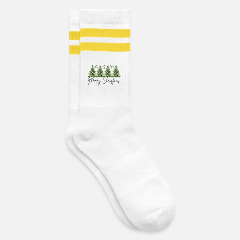 Design de Noël élégant - Chaussettes de tennis - blanc/jaune