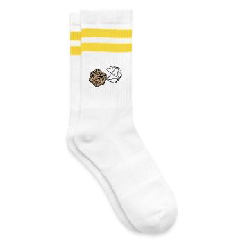 Sketch of a role-playing cube painted RPG - Striped tennis socks - white/yellow - Right