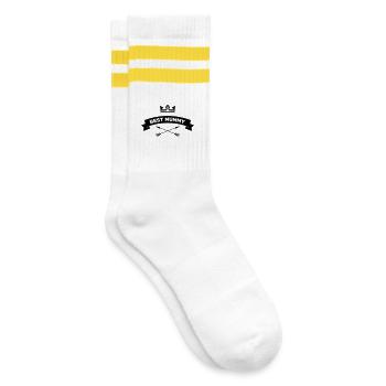 Best Mom - Mother's Day - Striped tennis socks - white/yellow - Right