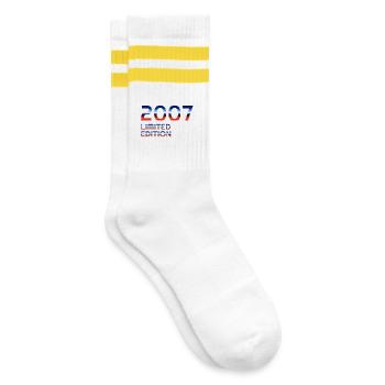 Retro 2007 Limited Edition Design - Striped tennis socks - white/yellow - Right