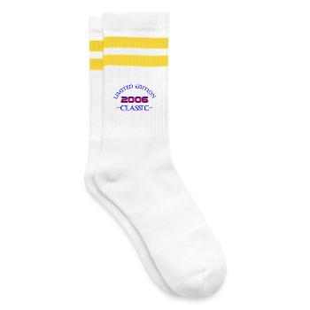 2006 Classic Limited Edition - Gestreifte Tennissocken - Weiß/Gelb - Rechts
