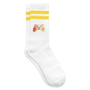 Manette vintage - Chaussettes de tennis - blanc/jaune - Droite
