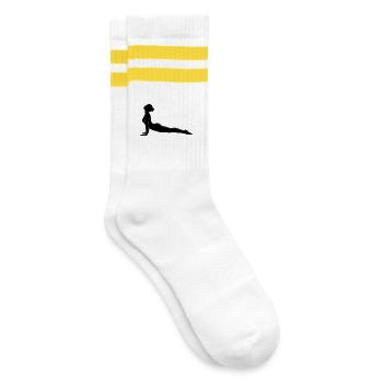 Silhouette de la posture de Cobra Yoga - Chaussettes de tennis - blanc/jaune - Droite