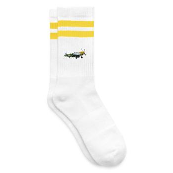 P-51 - Chaussettes de tennis - blanc/jaune - Droite