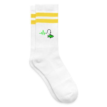 Heartbeat Fish Hook - Striped tennis socks - white/yellow - Right