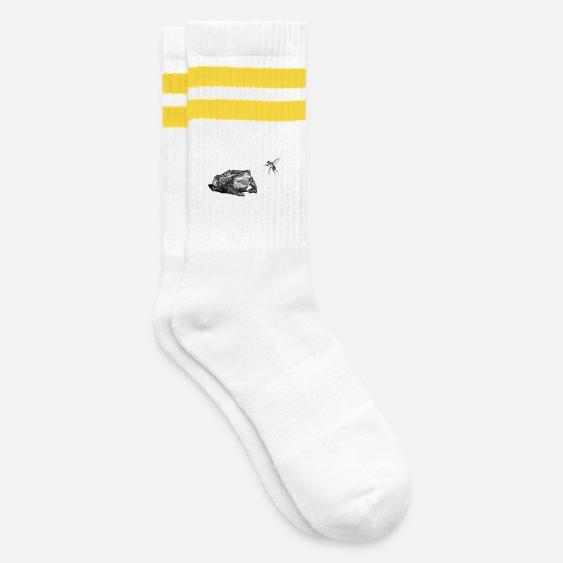 Toad and fly - Striped tennis socks - white/yellow
