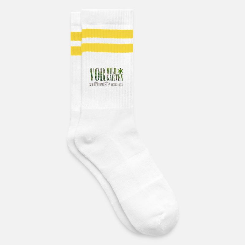Vorbild Vorgarten - Gestreifte Tennissocken - Weiß/Gelb
