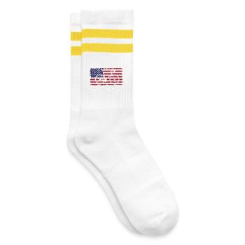 Cycling USA - Chaussettes de tennis - blanc/jaune - Droite