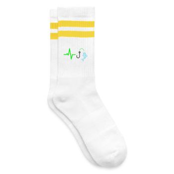 Icône de pêche à la ligne à impulsions - Chaussettes de tennis - blanc/jaune - Droite