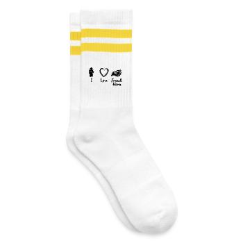 Amour du cor français - Chaussettes de tennis - blanc/jaune - Droite