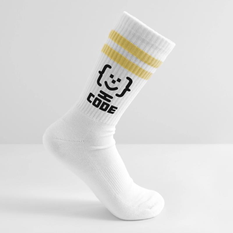 Logo du code du programmeur principal avec texte CODE Chaussettes de tennis