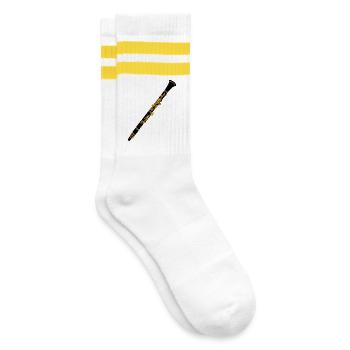 Clarinette cuivre avec noir - Chaussettes de tennis - blanc/jaune - Droite