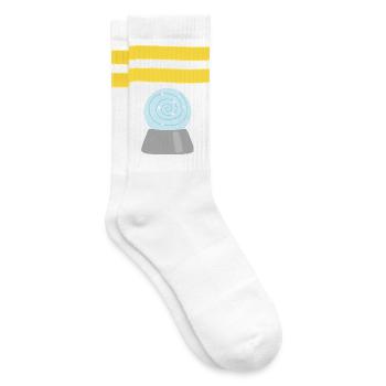 Starlit Spiral Magic Crystal Ball - Striped tennis socks - white/yellow - Right