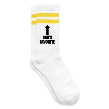 Favorite Daddy's Favorite I'm Daddy's Favorite - Striped tennis socks - white/yellow - Right