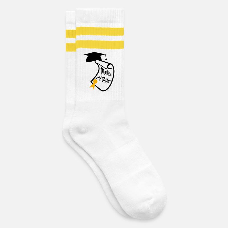 Master 2026 - Striped tennis socks - white/yellow