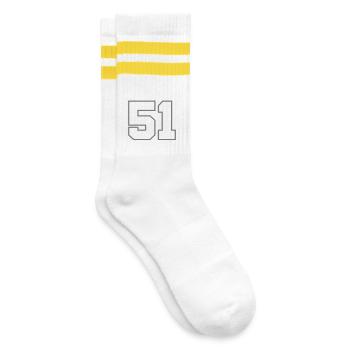 ZONE 51 White - Chaussettes de tennis - blanc/jaune - Droite