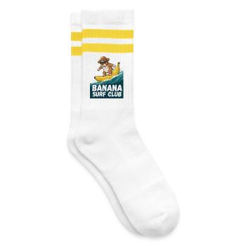 Banana Surf Bulldog - Gestreifte Tennissocken - Weiß/Gelb - Rechts