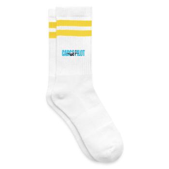 Cargo pilot C-390 - Gestreifte Tennissocken - Weiß/Gelb - Rechts