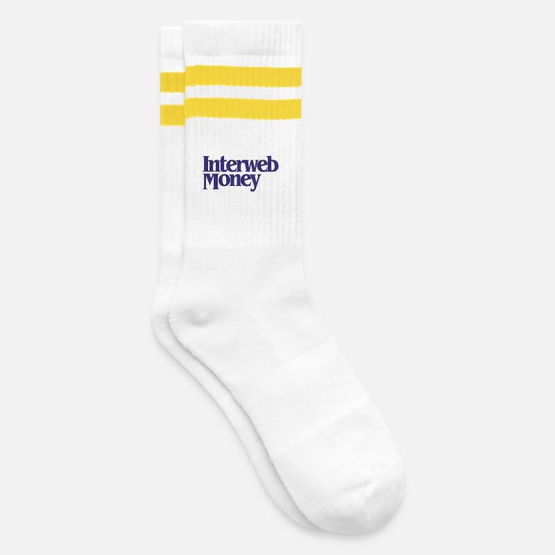 InterwebMoney - Chaussettes de tennis - blanc/jaune