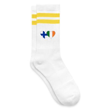 Finnland_Irland_Flagge_Herz - Chaussettes de tennis - blanc/jaune - Droite
