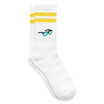Glasses Sunglasses - Striped tennis socks - white/yellow - Right