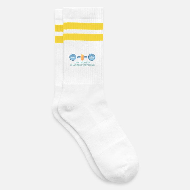 One decision changes everything - Striped tennis socks - white/yellow