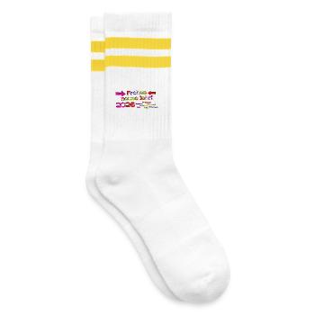 Bonne année 2026. Vœux de Nouvel An et bénédictions colorées. - Chaussettes de tennis - blanc/jaune - Droite