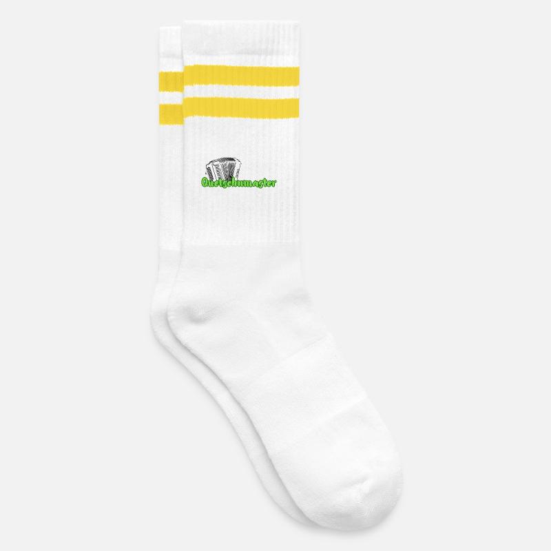 Quetschnmaster  - Gestreifte Tennissocken - Weiß/Gelb