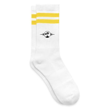 Island Palm Tree Icon - Striped tennis socks - white/yellow - Right
