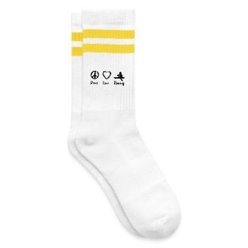 Ruder Liebe - Gestreifte Tennissocken - Weiß/Gelb - Rechts