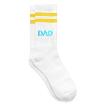 Gemini Father Gemini Dad - Striped tennis socks - white/yellow - Right
