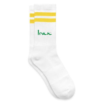 Iran - Gestreifte Tennissocken - Weiß/Gelb - Rechts