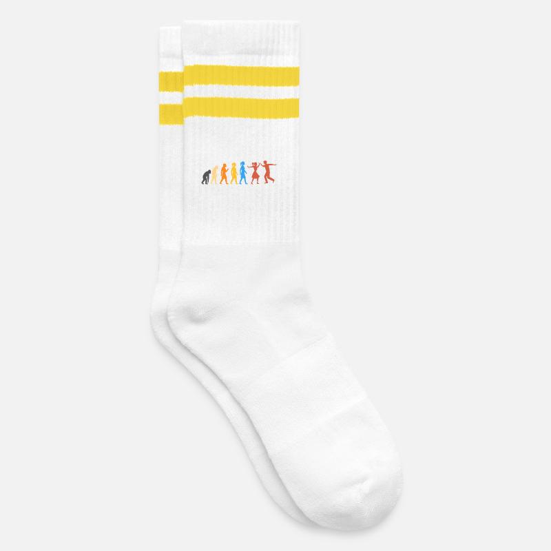 Danse Swing - Le plus haut niveau d’évolution (2) - Chaussettes de tennis - blanc/jaune